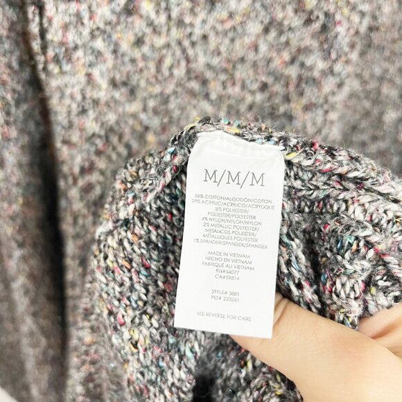 Cabi Coffee Shop Cardigan Gray Metallic Speckled Duster Longline 3381 MEDIUM - Picture 5 of 7